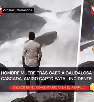 Hombre muere tras caer a caudalosa cascada; amigo captó fatal incidente |VIDEO