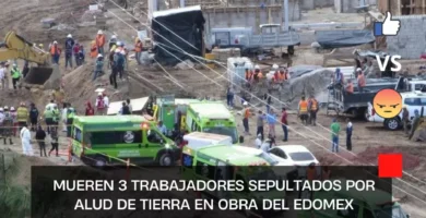 Mueren 3 trabajadores sepultados por alud de tierra en obra del Edomex