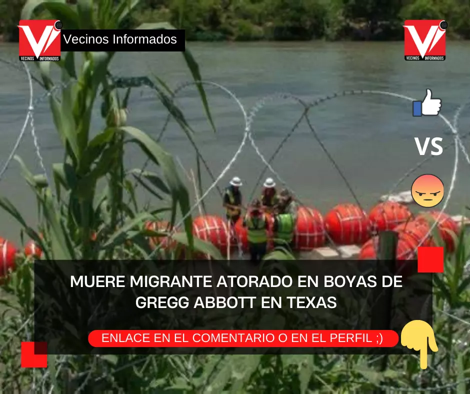 Muere migrante atorado en boyas de Gregg Abbott en Texas