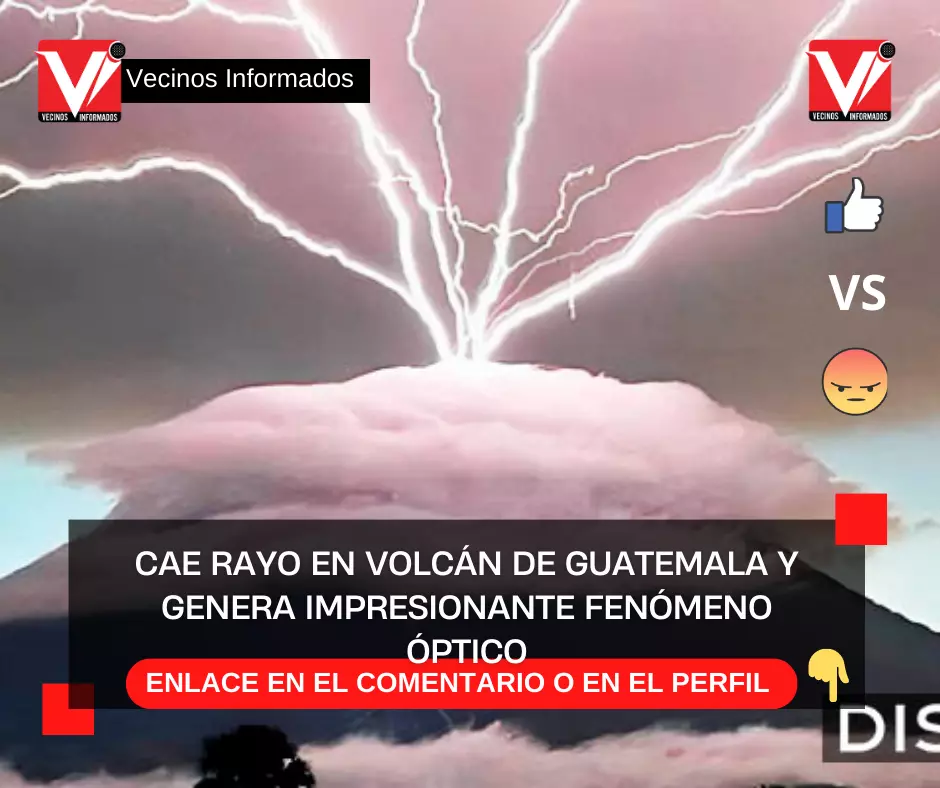 Cae rayo en volcán de Guatemala y genera impresionante fenómeno óptico |VIDEO