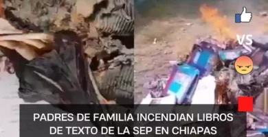Padres de familia incendian libros de texto de la SEP en Chiapas