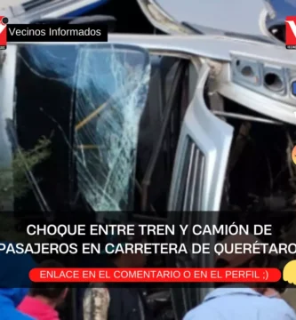 El conductor de un autobús de pasajeros intentó ganarle el paso a un tren en #Querétaro