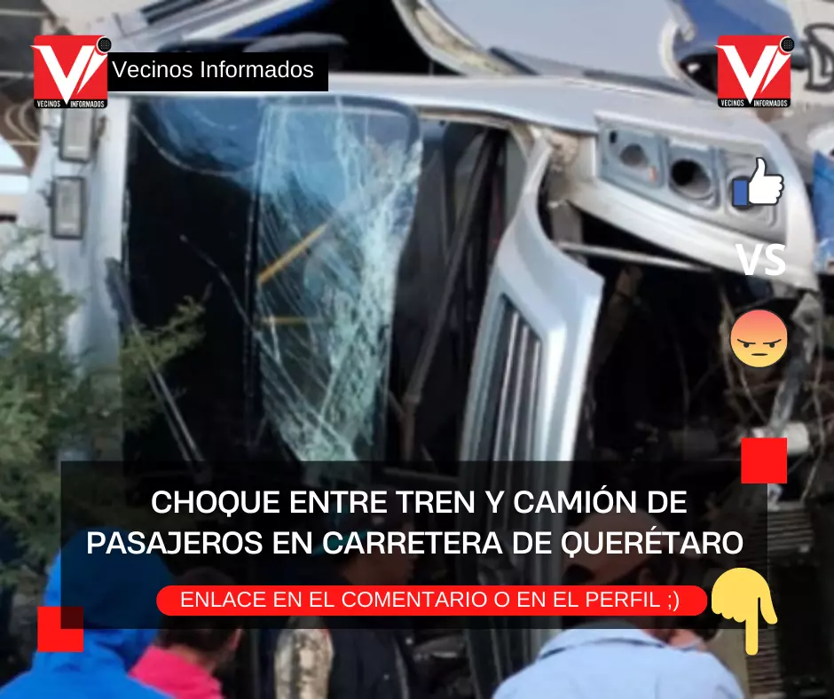 El conductor de un autobús de pasajeros intentó ganarle el paso a un tren en #Querétaro