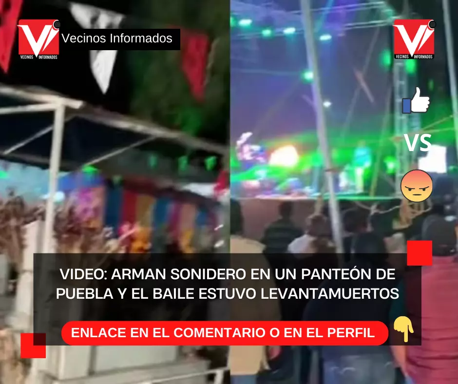 VIDEO: Arman sonidero en un panteón de Puebla y el baile estuvo levantamuertos