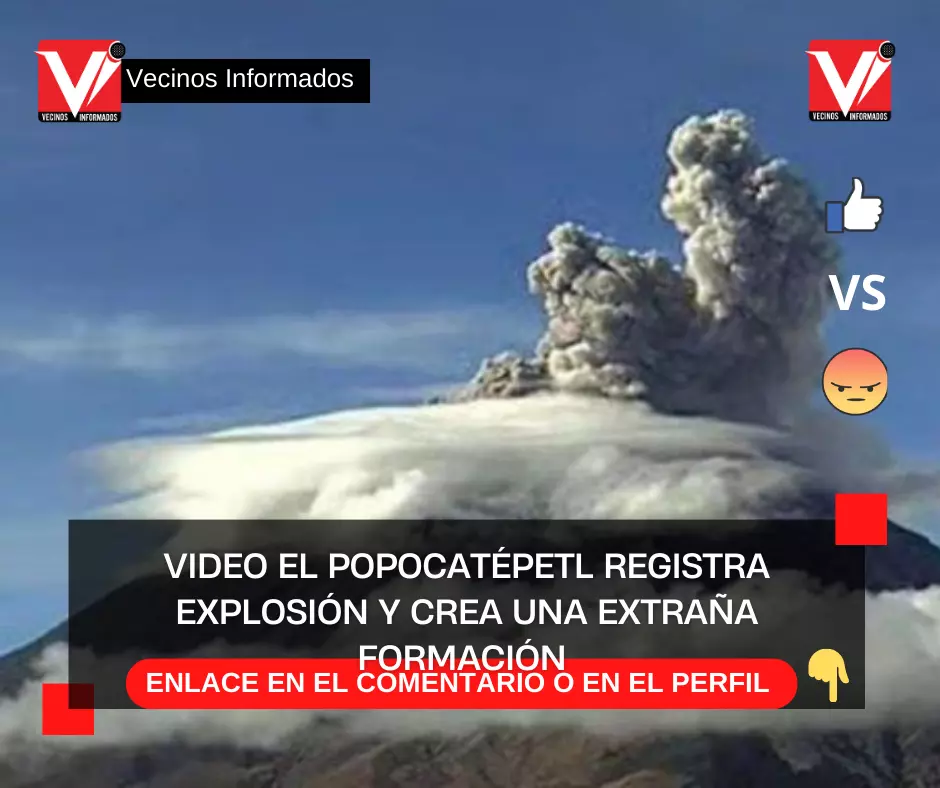 Popocatépetl registra explosión y crea una extraña formación