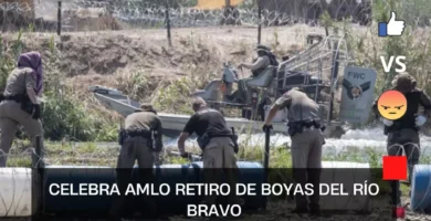 Celebra AMLO retiro de boyas del Río Bravo