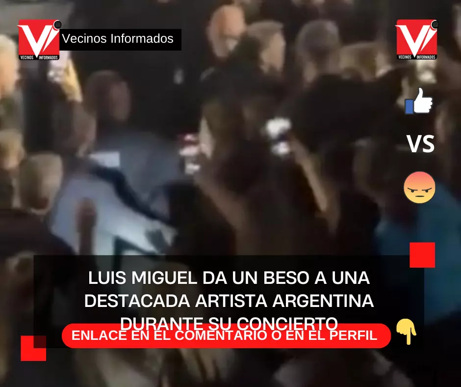 Luis Miguel da un beso a una destacada artista argentina durante su concierto