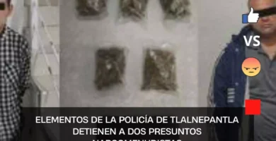 Elementos de la policía de Tlalnepantla detienen a dos presuntos narcomenudistas