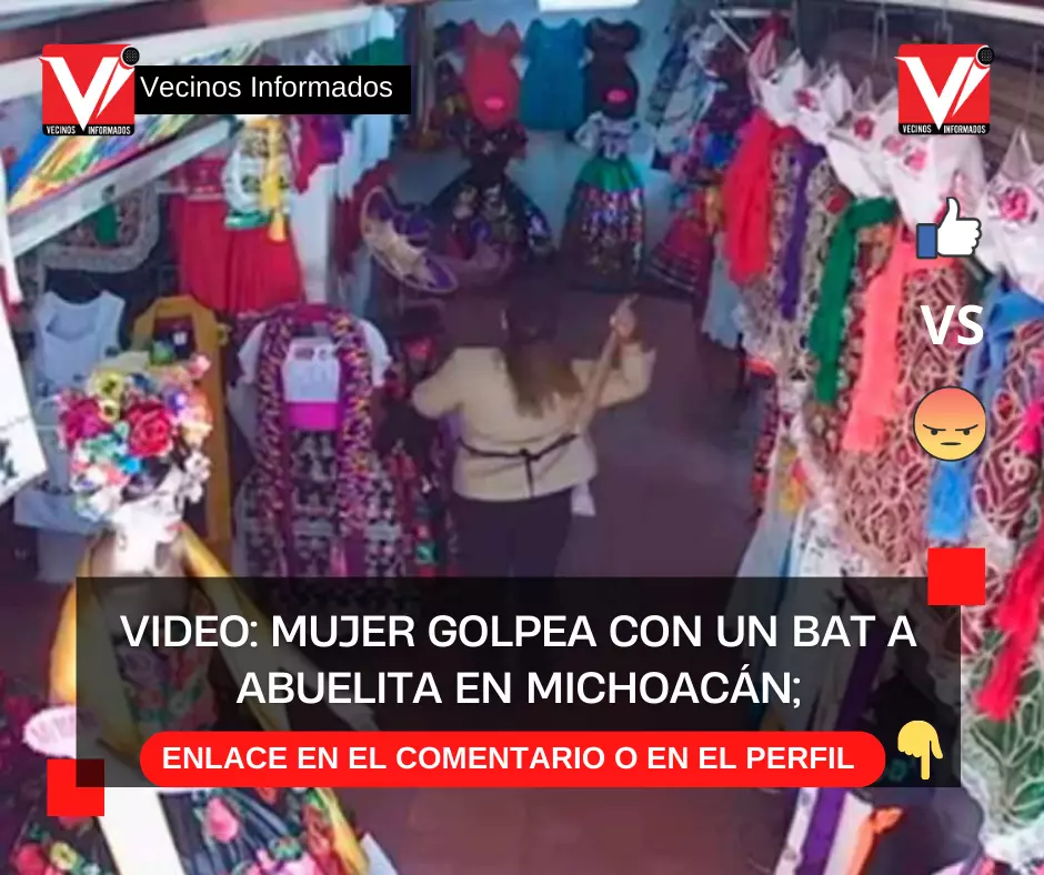 Mujer golpea con un bat a abuelita en Michoacán; las imágenes son captadas en video