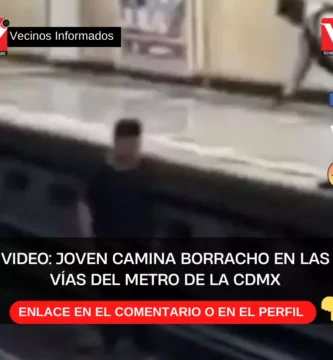VIDEO: joven camina borracho en las vías del Metro de la CDMX