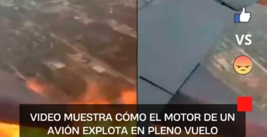 VIDEO muestra cómo el motor de un avión explota en pleno vuelo