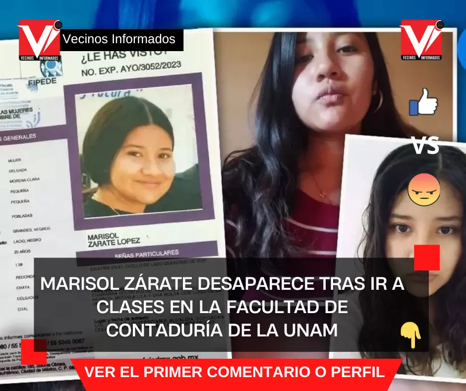 Marisol Zárate desaparece tras ir a clases en la facultad de Contaduría de la UNAM