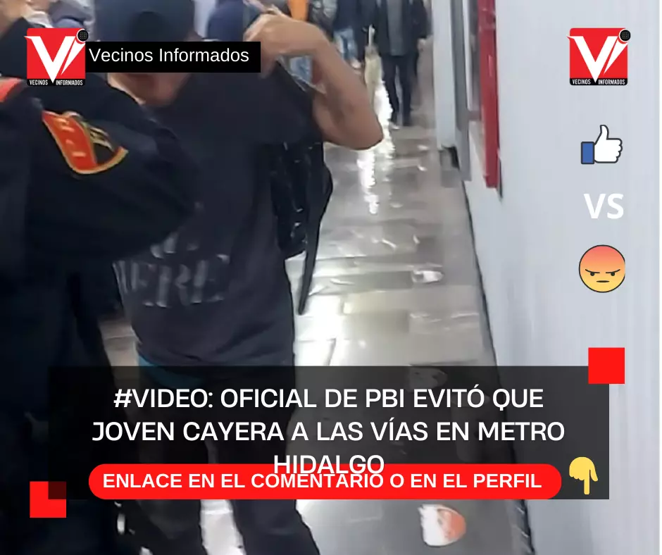 Oficial de PBI evitó que joven cayera a las vías en Metro Hidalgo