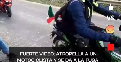 Fuerte video: automovilista atropella a motociclista y seda a la fuga