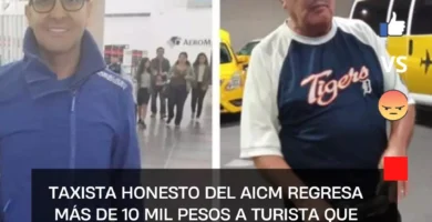 Taxista honesto del AICM regresa más de 10 mil pesos a turista que olvidó su cartera