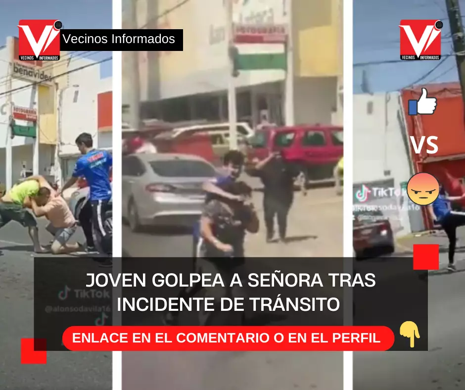 Indigna video: Joven golpea a señora tras incidente de tránsito en Nuevo León