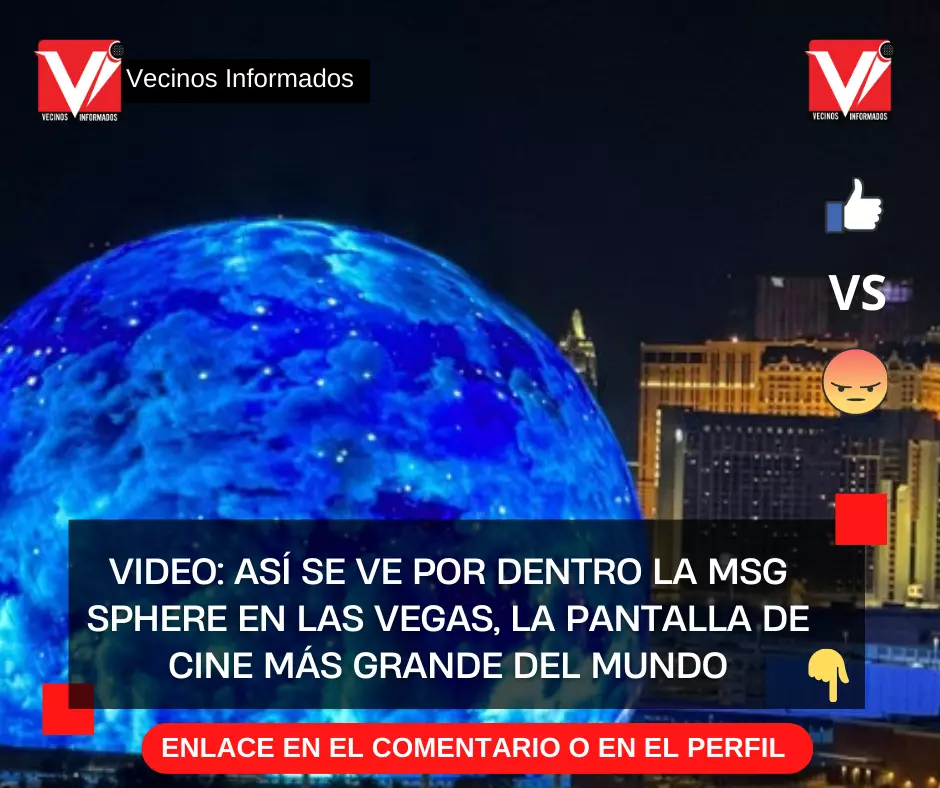 VIDEO: Así se ve por dentro la MSG Sphere en Las Vegas, la pantalla de cine más grande del mundo