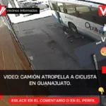 VIDEO: camión de pasajeros atropella a ciclista en Guanajuato y le pasa encima