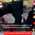 VIDEO Oso sorprende a familia y se come sus tacos, en Monterrey
