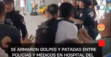 Se armaron golpes y patadas entre policías y médicos en hospital del IMSS
