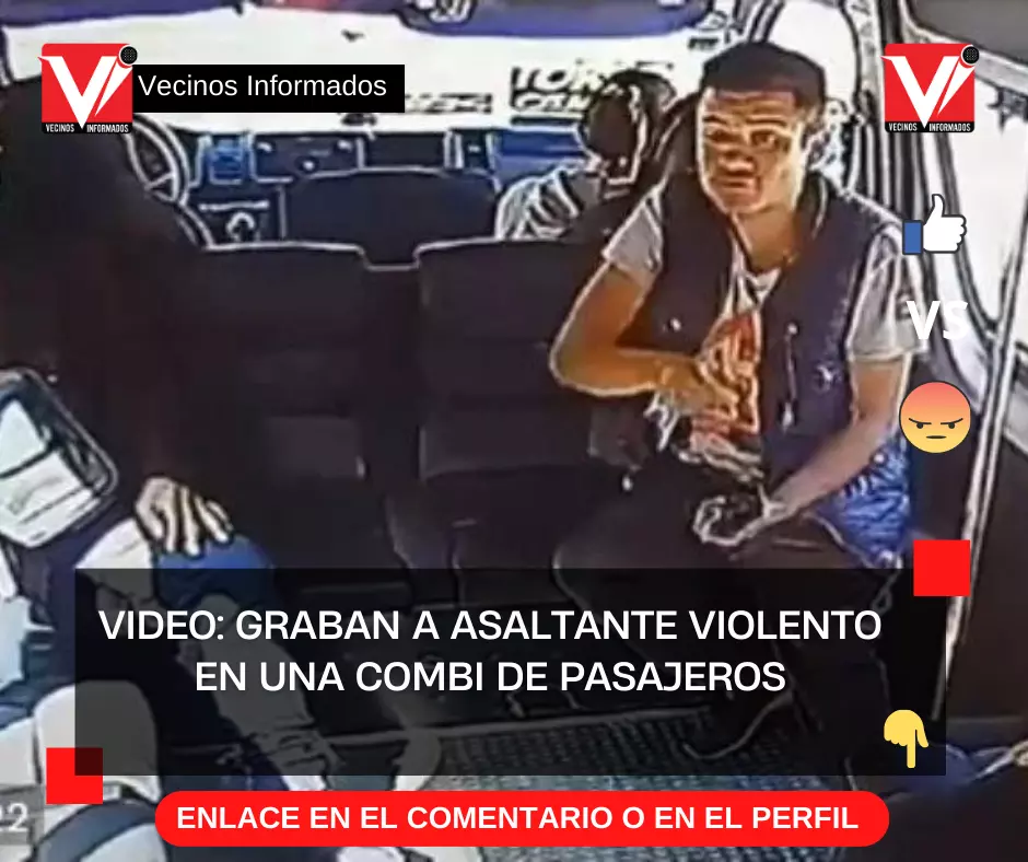 VIDEO: Graban a asaltante violento en una combi de pasajeros