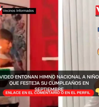 VIDEO Entonan Himno Nacional a niño que festeja su cumpleaños en septiembre
