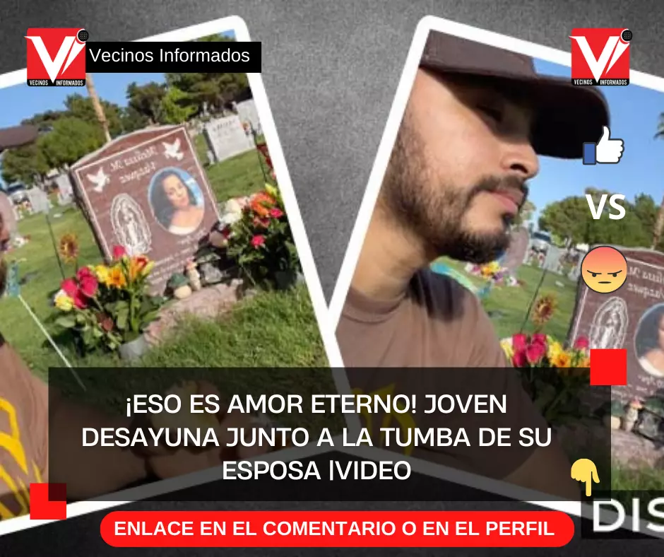 ¡Eso es amor eterno! Joven desayuna junto a la tumba de su esposa |VIDEO