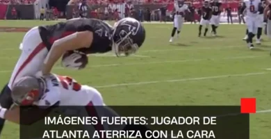 IMÁGENES FUERTES: jugador de Atlanta aterriza con la cara para anotar un touchdown y no lo marcan