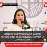 Sandra Cuevas dejaría Va por México si no se le considera para la candidatura