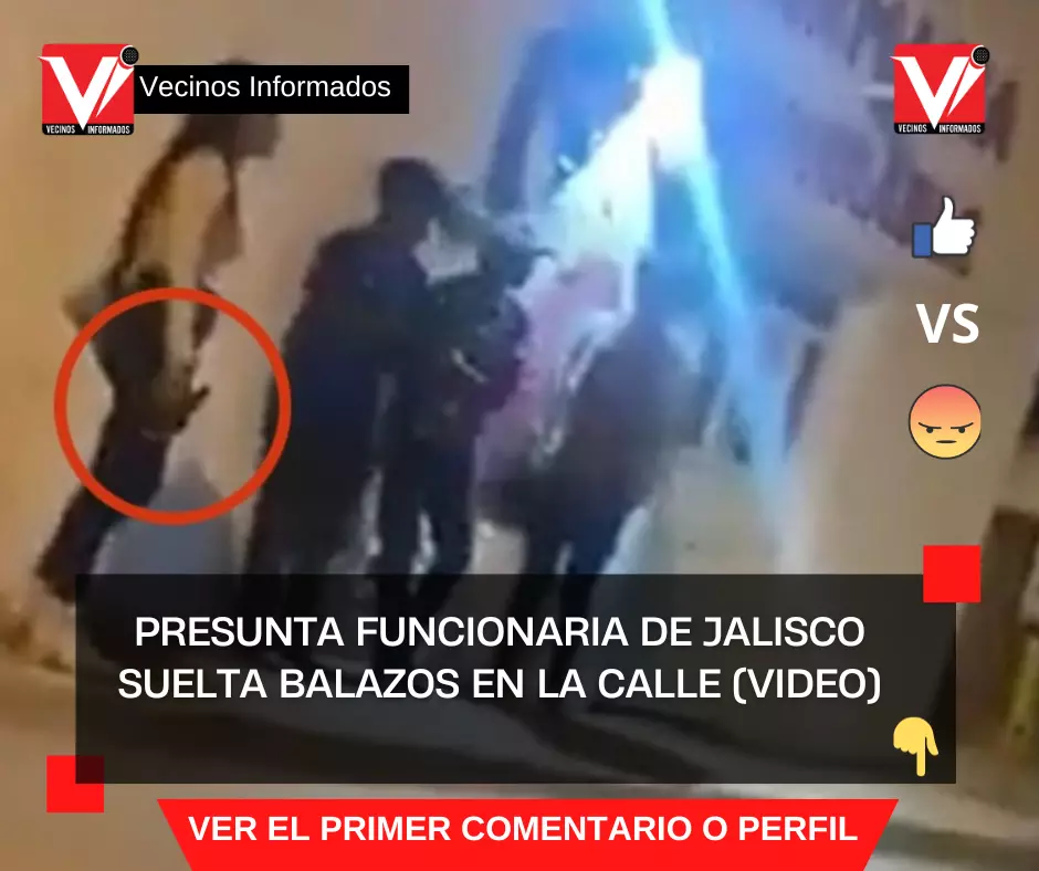 Presunta funcionaria de Jalisco suelta balazos en la calle (Video)