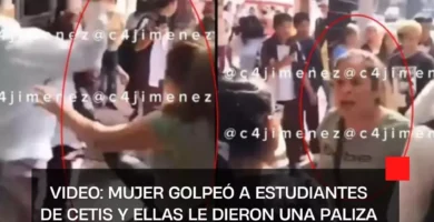 VIDEO: Mujer golpeó a estudiantes de CETIS y ellas le dieron una paliza