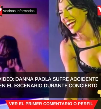 VIDEO: Danna Paola sufre accidente en el escenario durante concierto