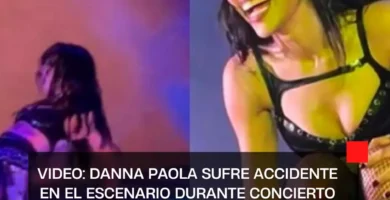 VIDEO: Danna Paola sufre accidente en el escenario durante concierto