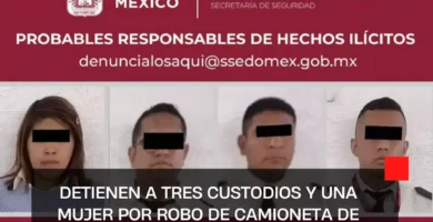 Detienen a tres custodios y una mujer por robo de camioneta de valores en Tlalnepantla