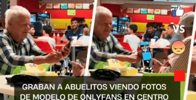 Graban a abuelitos viendo fotos de modelo de OnlyFans en centro comercial |VIDEO