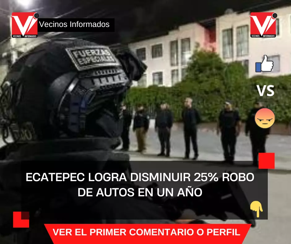 Ecatepec logra disminuir 25% robo de autos en un año