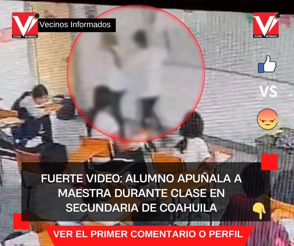 Alumno apuñala a maestra durante clase en secundaria de Coahuila [Video]