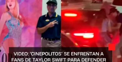 VIDEO: ‘Cinepolitos’ se enfrentan a fans de Taylor Swift para defender carteles promocionales