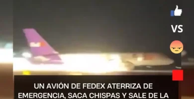 un avión de FedEx aterriza de emergencia, saca chispas y sale de la pista