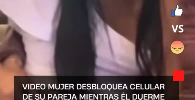 VIDEO Mujer desbloquea celular de su pareja mientras él duerme