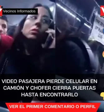 VIDEO Pasajera pierde celular en camión y chofer cierra puertas hasta encontrarlo