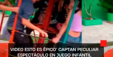 VIDEO Esto es épico’ Captan peculiar espectáculo en juego infantil giratorio