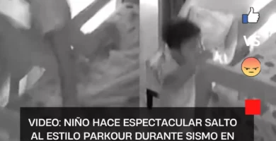VIDEO: Niño hace espectacular salto al estilo Parkour durante Sismo en México y rescata a su Mascota