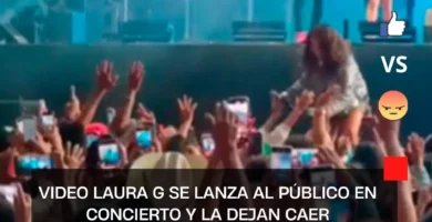 VIDEO Laura G se lanza al público en concierto y la dejan caer