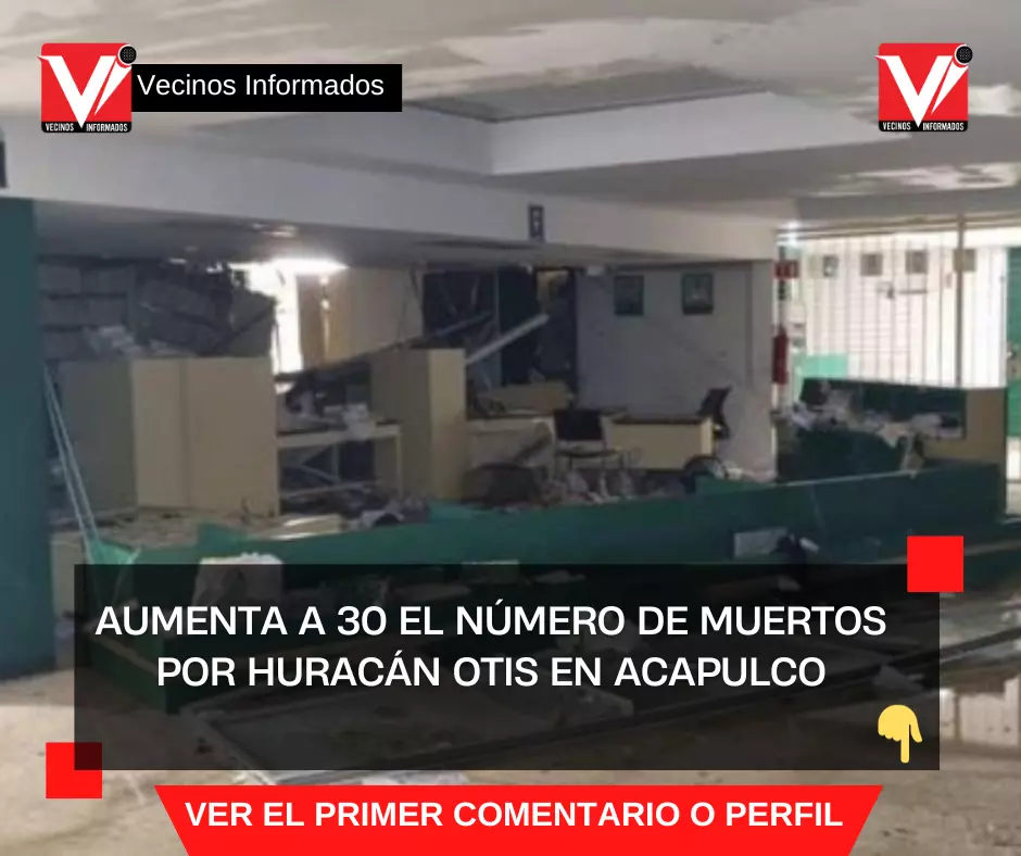 Aumenta a 30 el número de muertos por huracán Otis en Acapulco