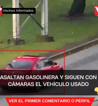 Asaltan gasolinera y siguen con cámaras el vehículo usado