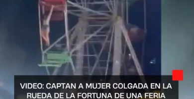VIDEO: Captan a mujer colgada en la rueda de la fortuna de una feria