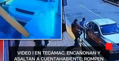 VIDEO | En Tecámac, encañonan y asaltan a cuentahabiente; rompen pluma de estacionamiento al huir