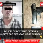 Policía de Ecatepec detiene a sujeto por disparar arma de fuego