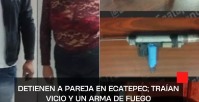 Detienen a pareja en Ecatepec; traían vicio y un arma de fuego